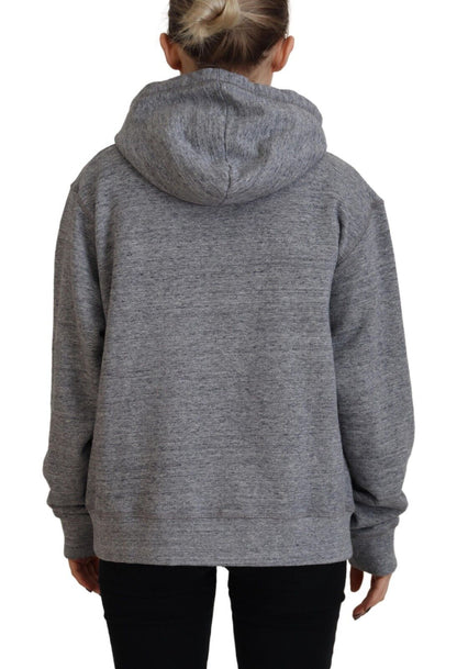 Sudadera con capucha y estampado de logotipo en algodón gris de Dsquared²