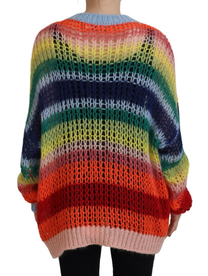 Suéter de cuello redondo de mohair de punto multicolor de Dsquared²