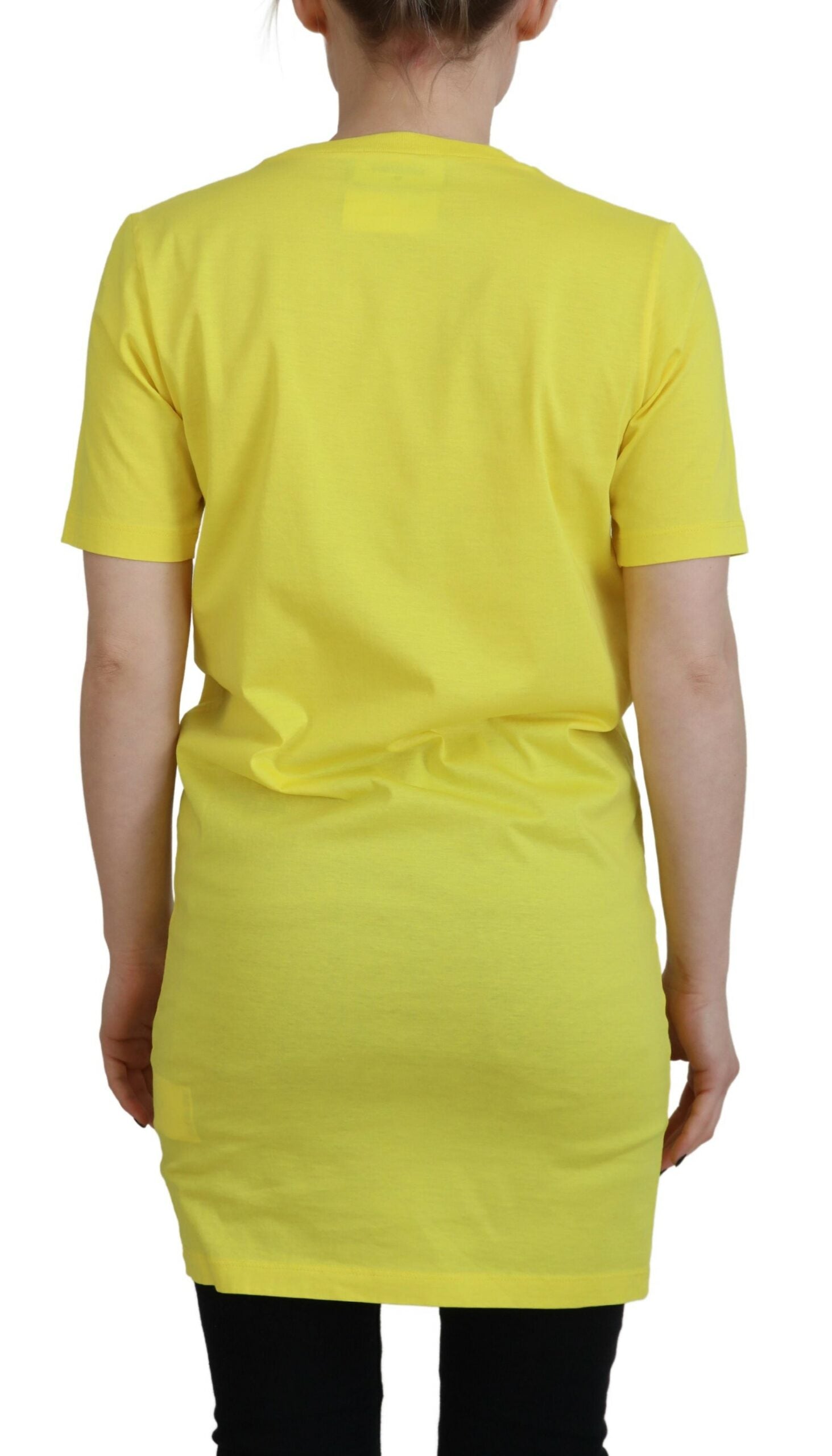 Camiseta con cuello redondo y diseño Icon Renny de algodón brillante en color amarillo de Dsquared²