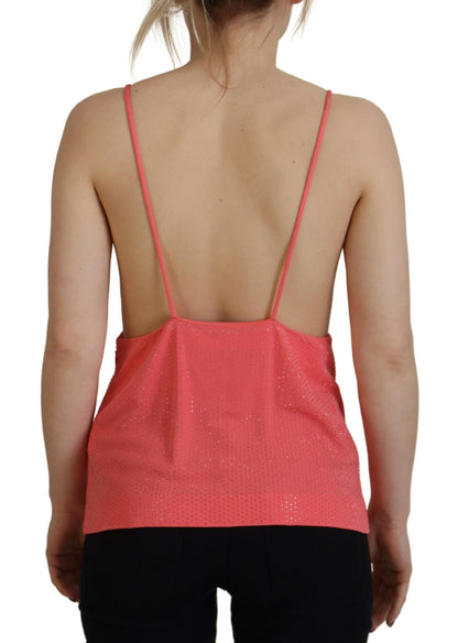 Top de tirantes finos sin mangas con escote en V en color rosa de Dsquared²