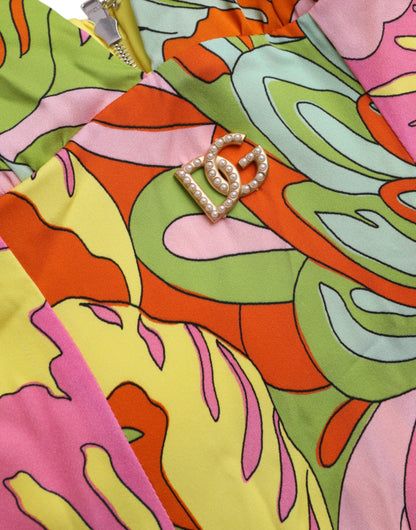 Vestido de seda con estampado floral multicolor de Dolce &amp; Gabbana