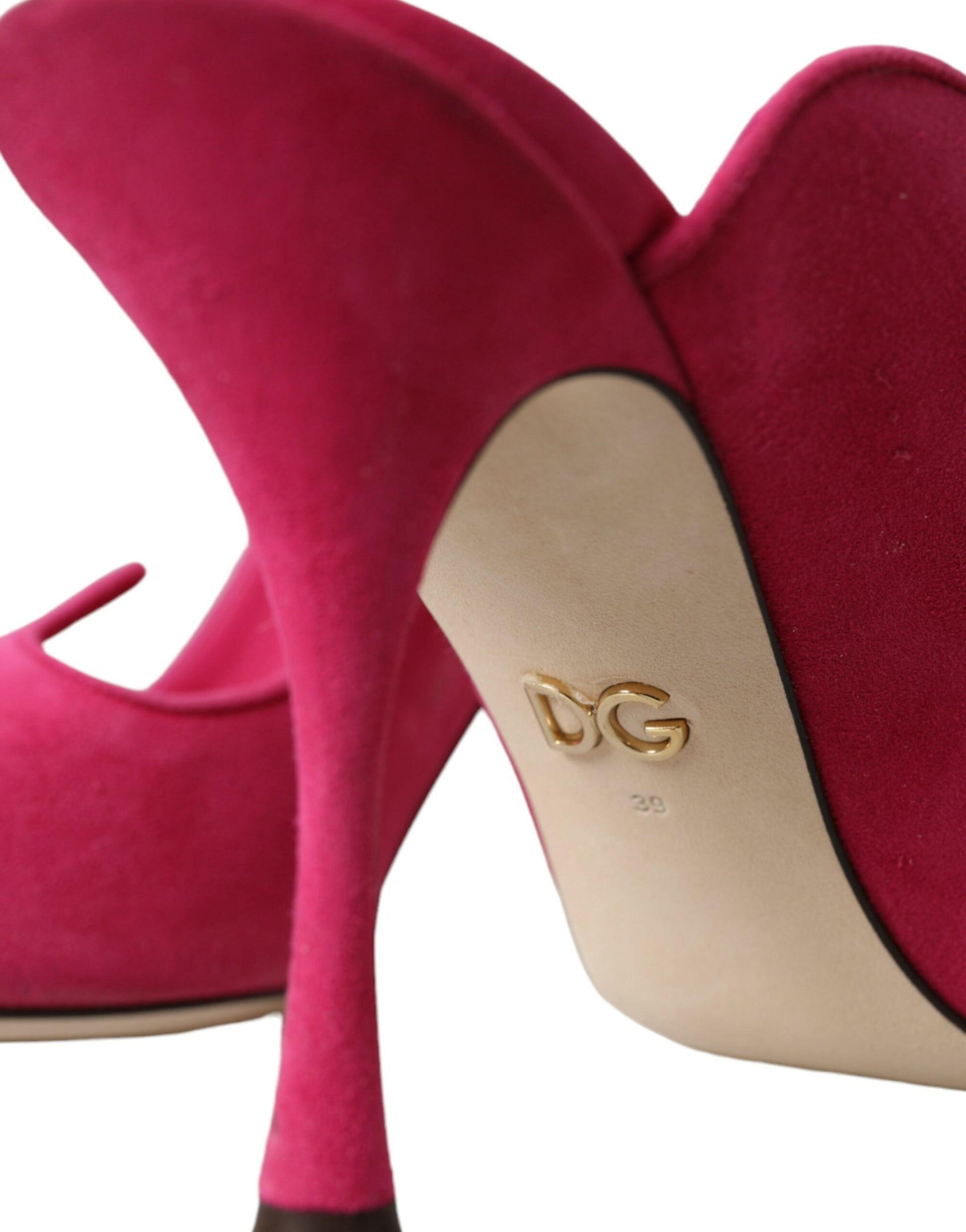 Sandalias y zapatos tipo mules de piel de ante fucsia de Dolce &amp; Gabbana