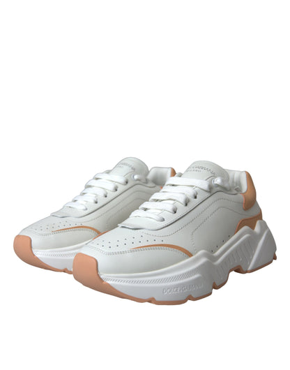 Zapatillas deportivas de piel Daymaster en color blanco melocotón de Dolce &amp; Gabbana