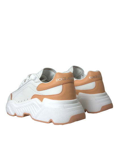 Zapatillas deportivas de piel Daymaster en color blanco melocotón de Dolce &amp; Gabbana