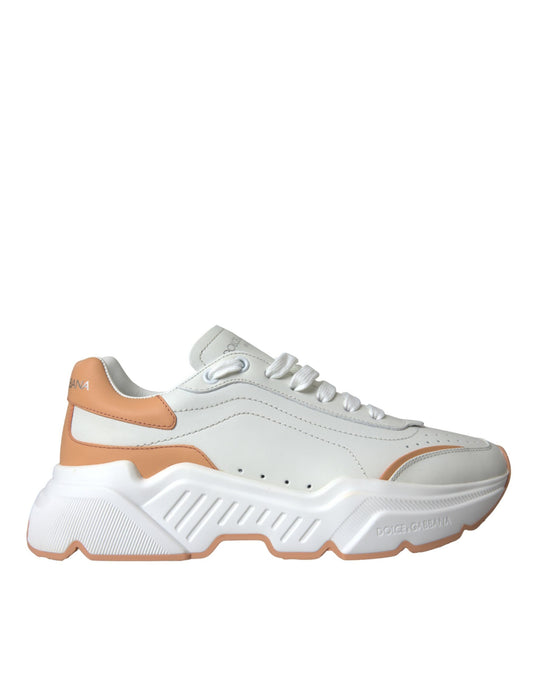 Zapatillas deportivas de piel Daymaster en color blanco melocotón de Dolce &amp; Gabbana
