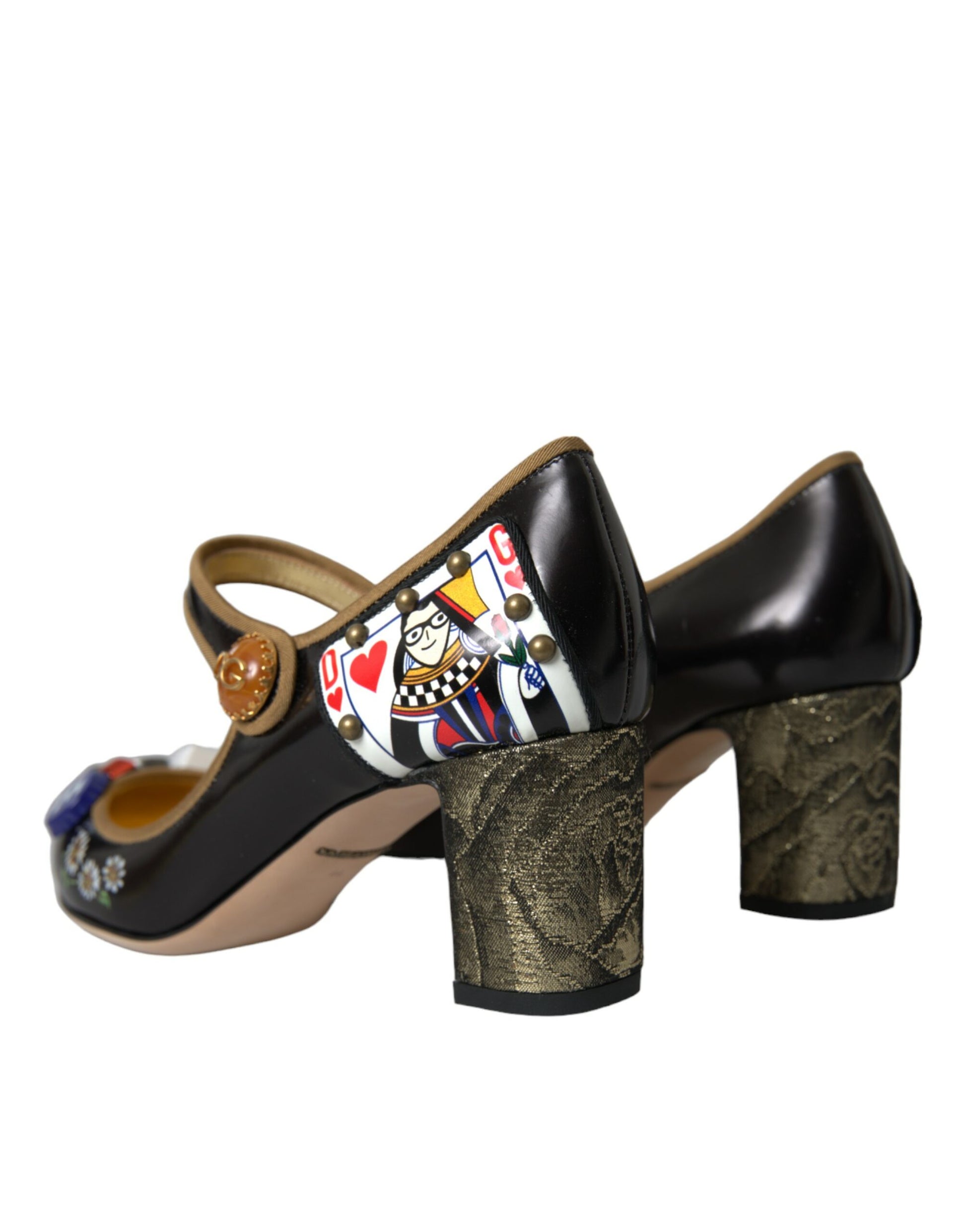 Zapatos Mary Jane de piel negra con cristales de Dolce &amp; Gabbana