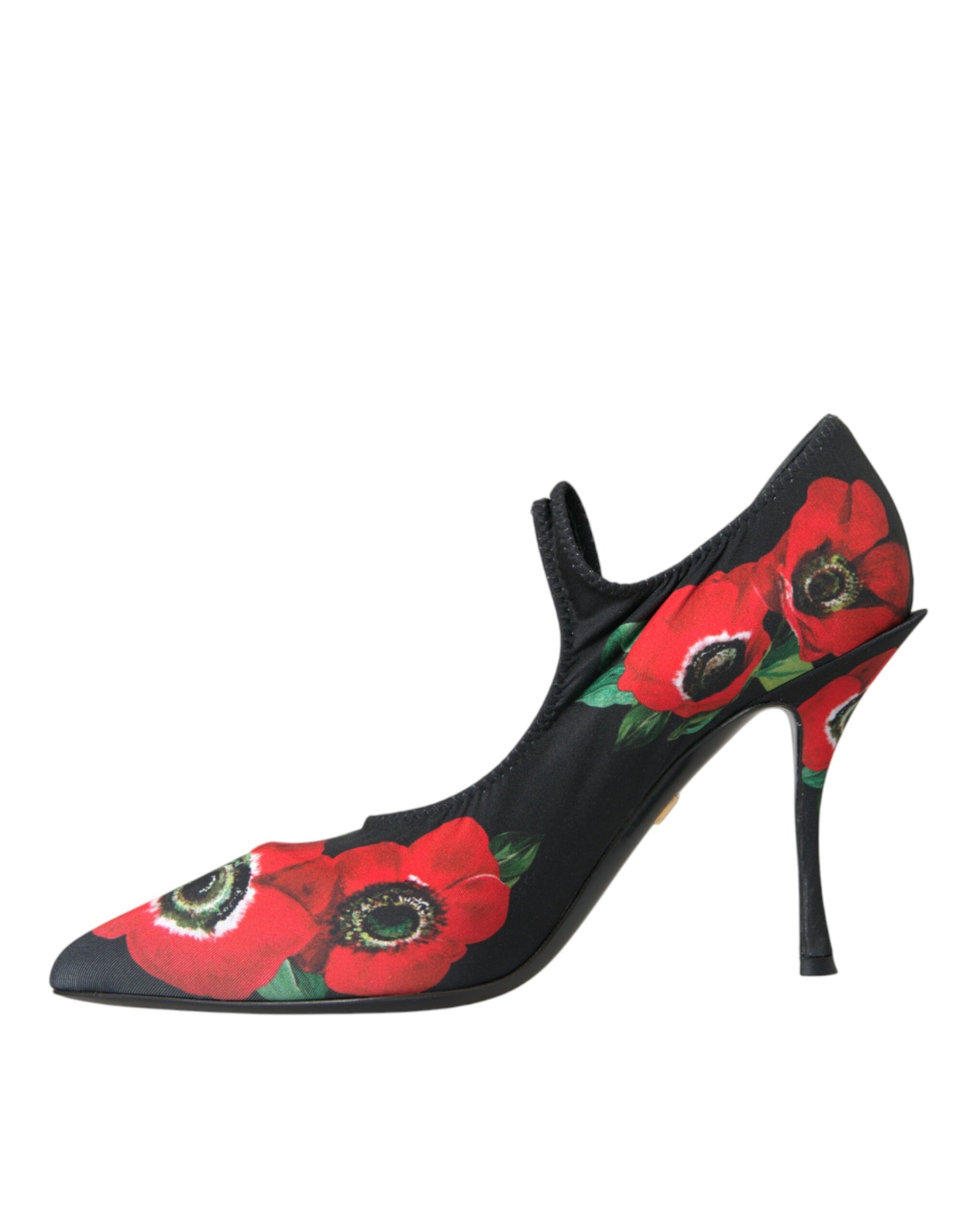 Zapatos Mary Jane con cristales y flores en color negro de Dolce &amp; Gabbana