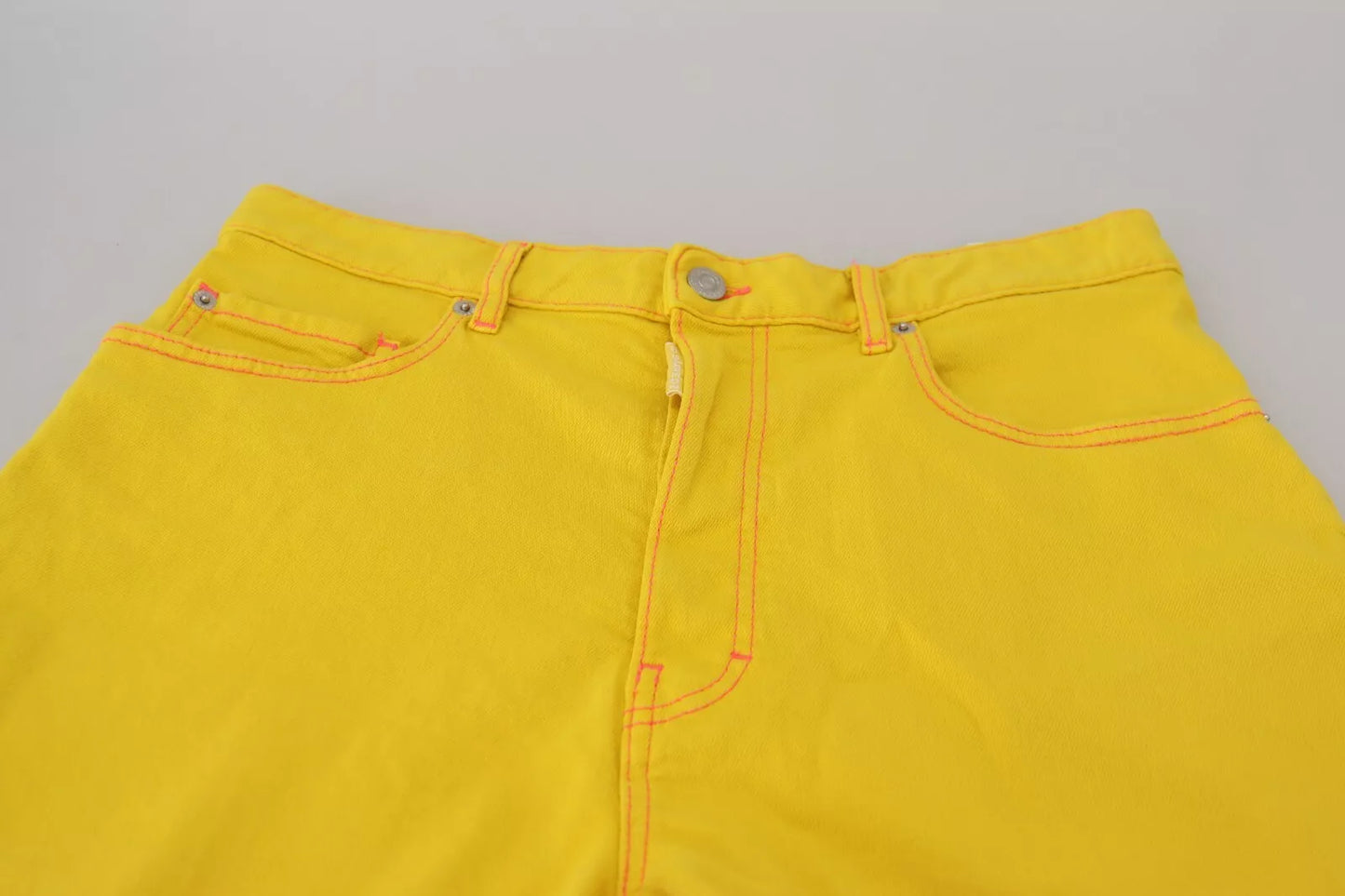 Pantalones cortos holgados de cintura alta de algodón amarillo para mujer de Dsquared²