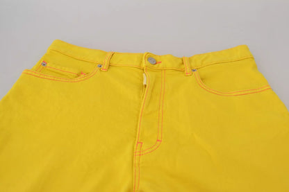 Pantalones cortos holgados de cintura alta de algodón amarillo para mujer de Dsquared²