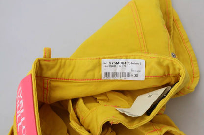 Pantalones cortos holgados de cintura alta de algodón amarillo para mujer de Dsquared²