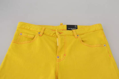 Vaqueros de talle bajo de algodón amarillo de Dsquared² para chicas modernas