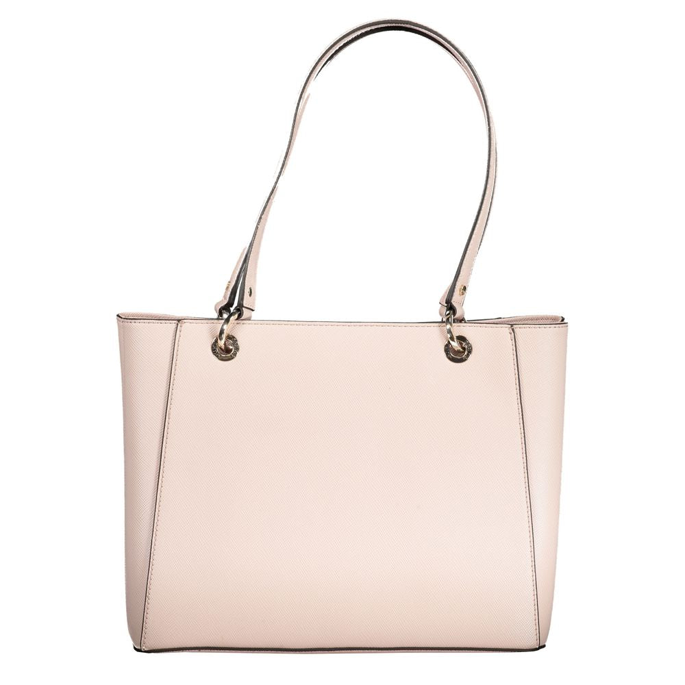 Bolso de mano de polietileno rosa Guess Jeans