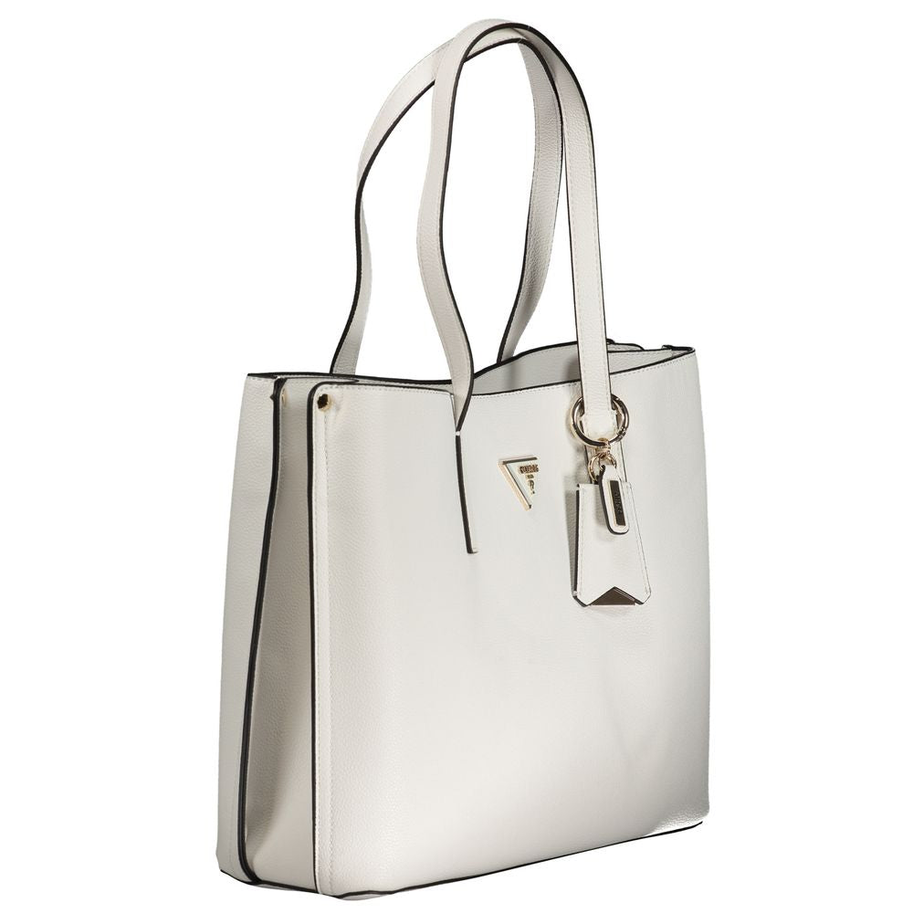 Bolso de mano de polietileno blanco Guess Jeans