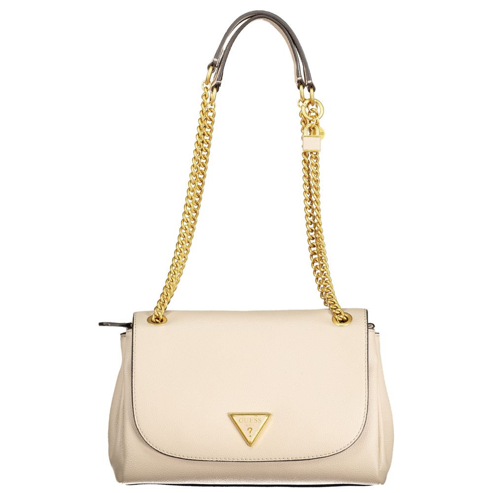 Bolso de mano beige de polietileno Guess Jeans