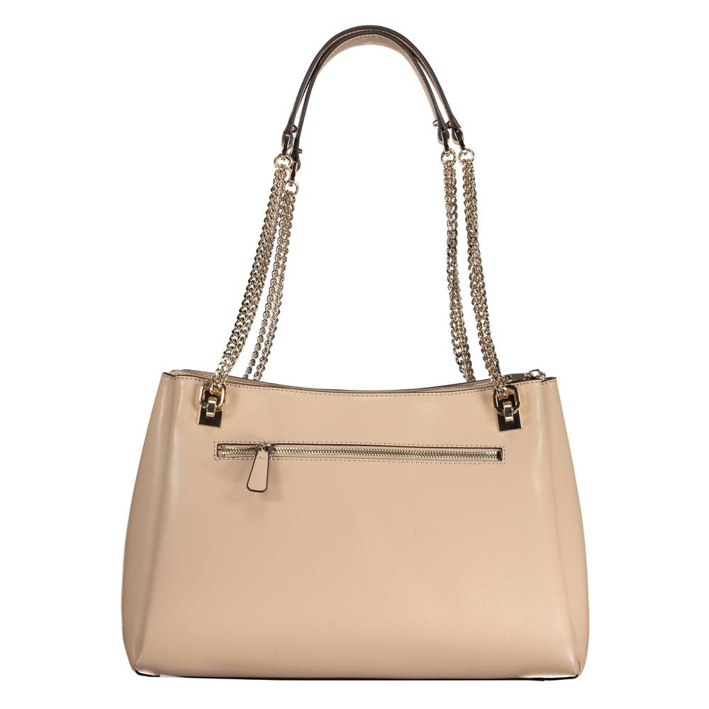 Bolso de mano de polietileno beige