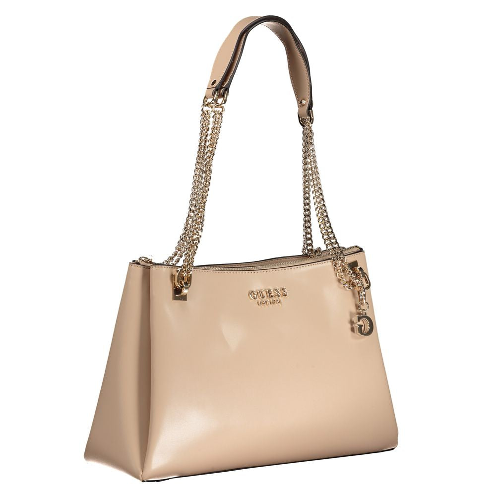 Bolso de mano de polietileno beige