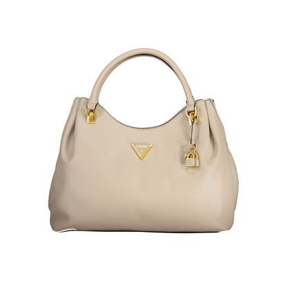 Bolso de mano beige de polietileno Guess Jeans