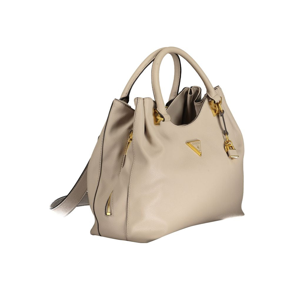 Bolso de mano beige de polietileno Guess Jeans