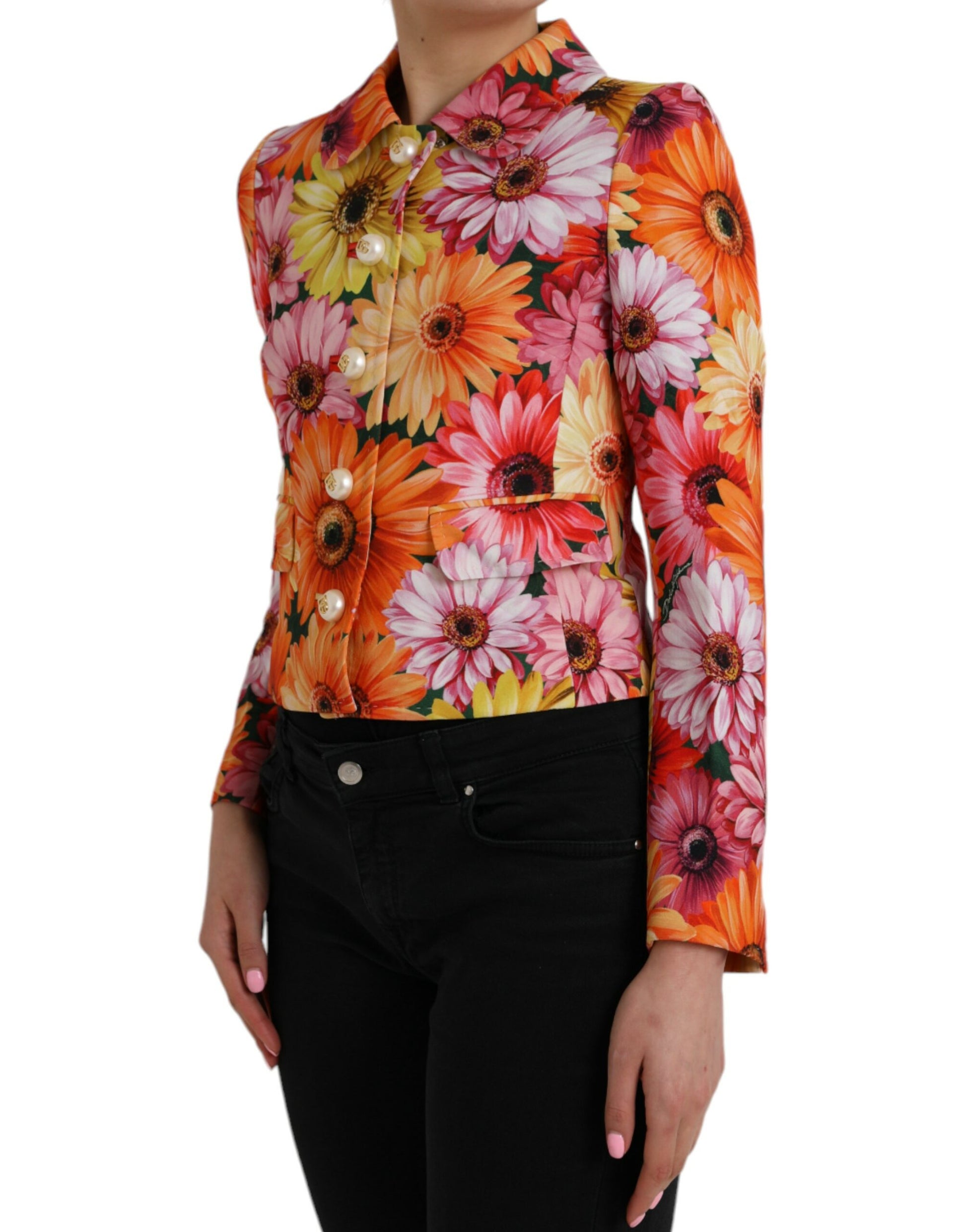 Chaqueta blazer con brocado floral multicolor de Dolce &amp; Gabbana