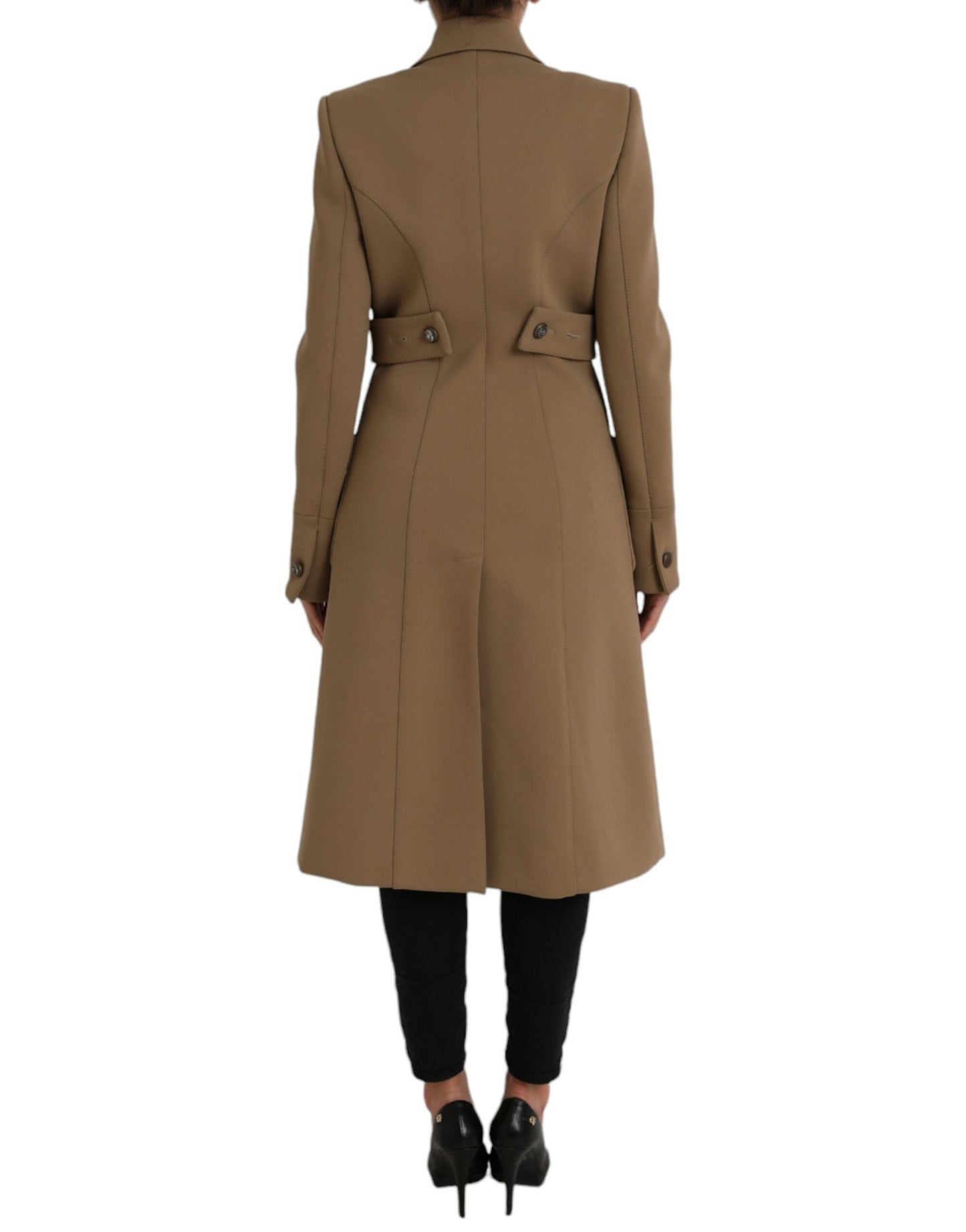 Chaqueta gabardina larga con botones en marrón de Dolce &amp; Gabbana