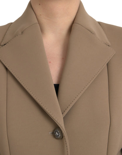 Chaqueta gabardina larga con botones en marrón de Dolce &amp; Gabbana