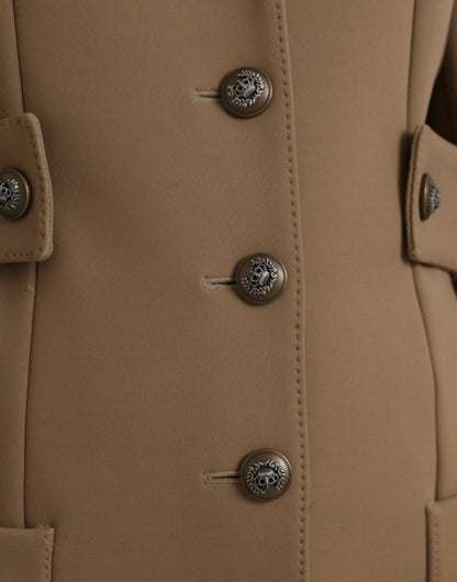 Chaqueta gabardina larga con botones en marrón de Dolce &amp; Gabbana