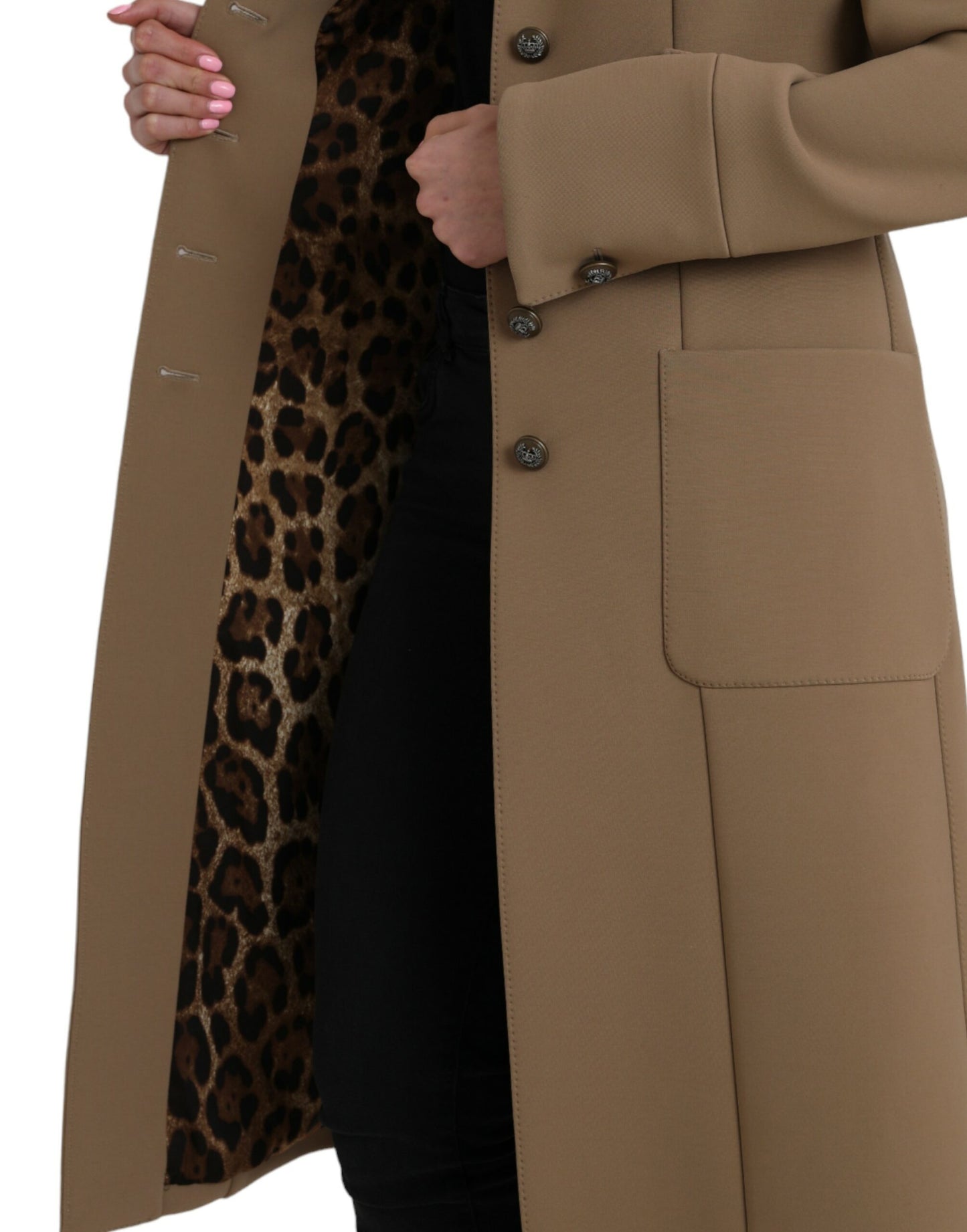 Chaqueta gabardina larga con botones en marrón de Dolce &amp; Gabbana