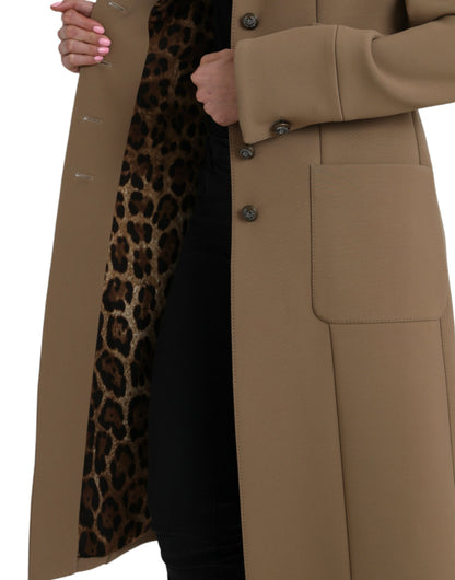 Chaqueta gabardina larga con botones en marrón de Dolce &amp; Gabbana