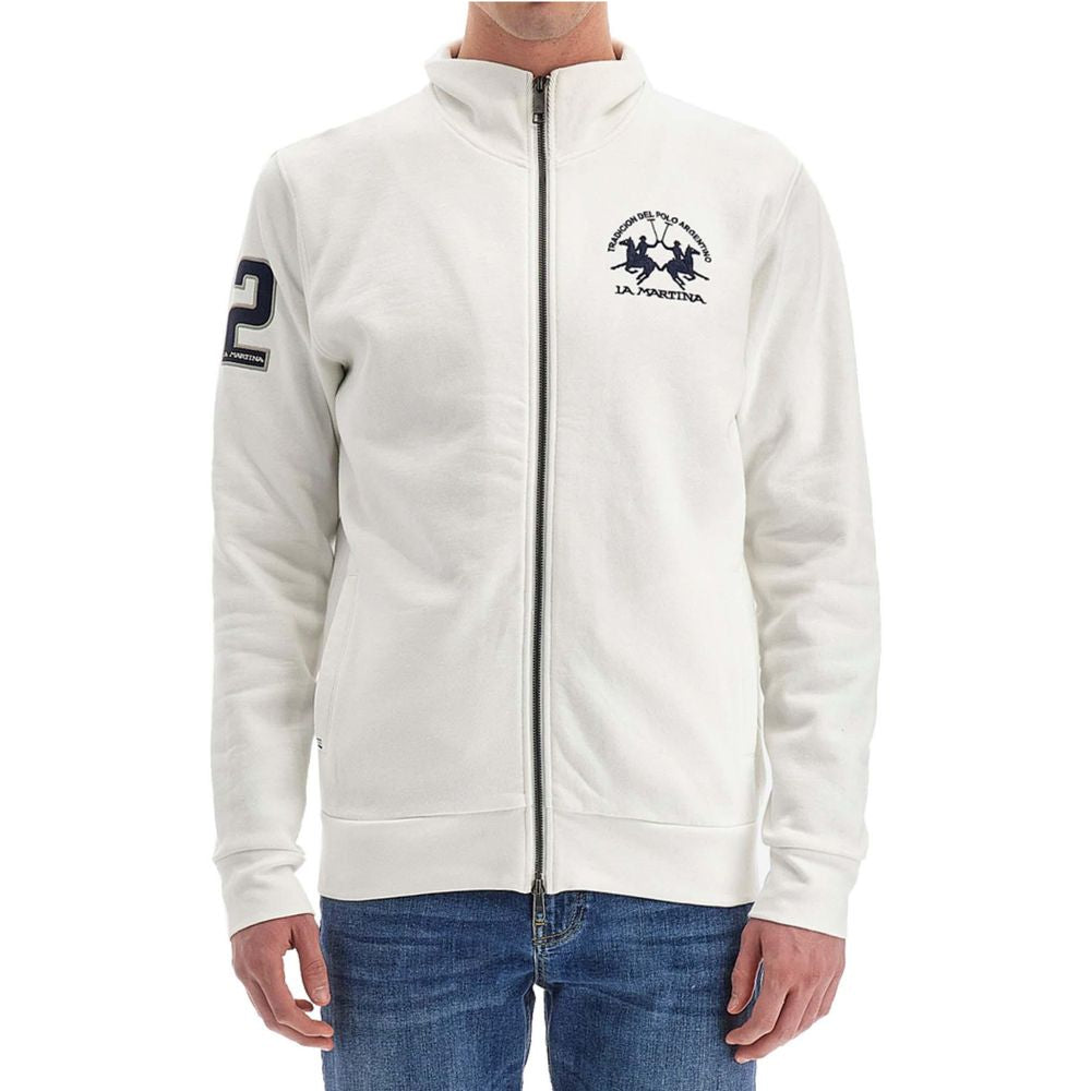 Suéter de algodón blanco La Martina