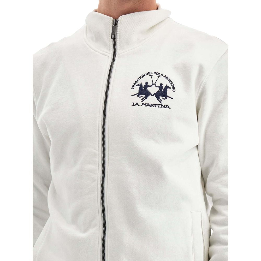 Suéter de algodón blanco La Martina