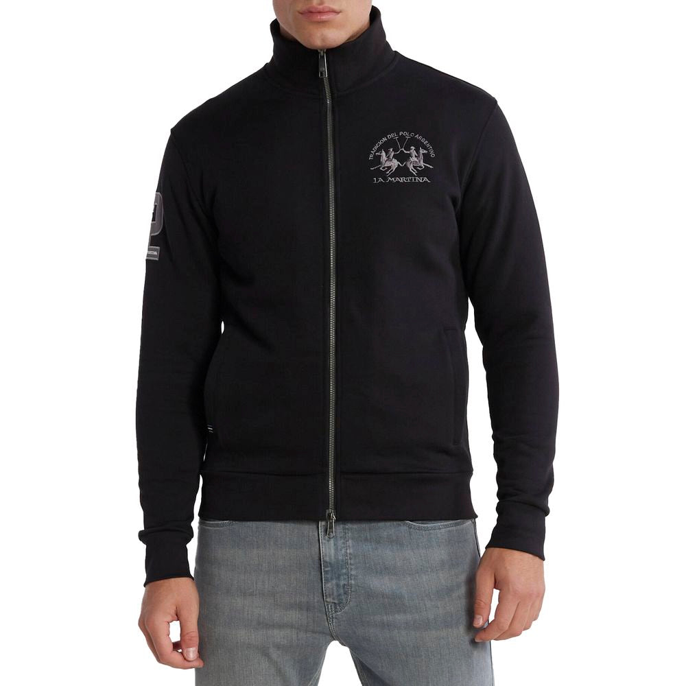 Suéter de algodón negro La Martina