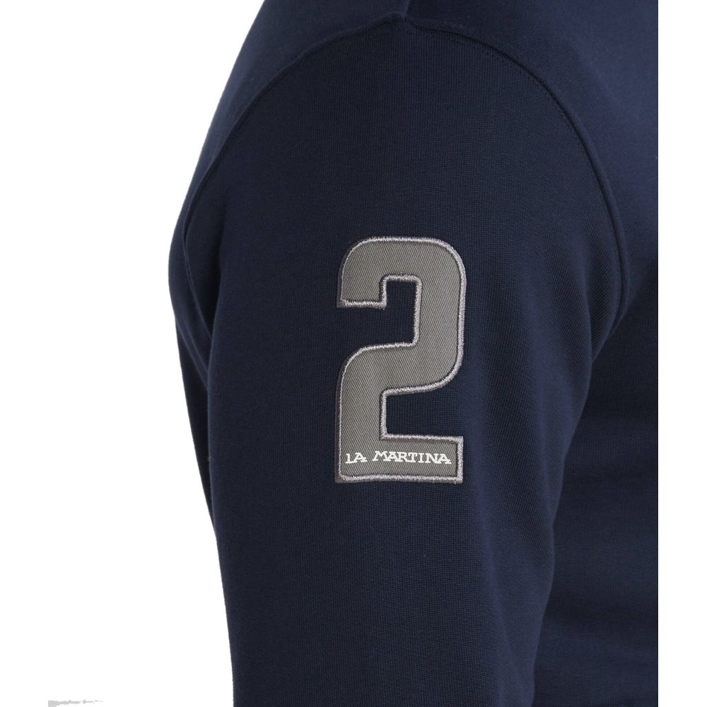 Suéter de algodón azul La Martina