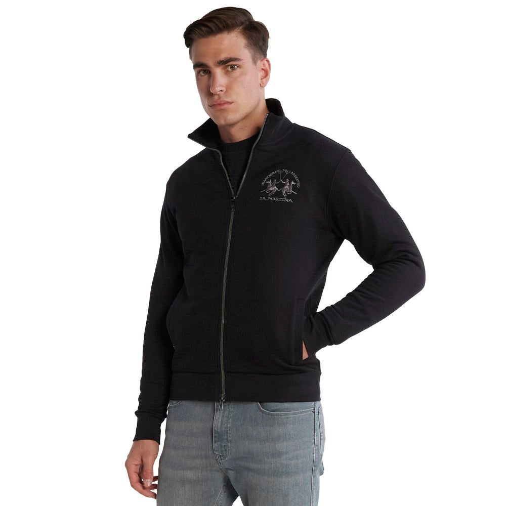 Suéter de algodón negro La Martina