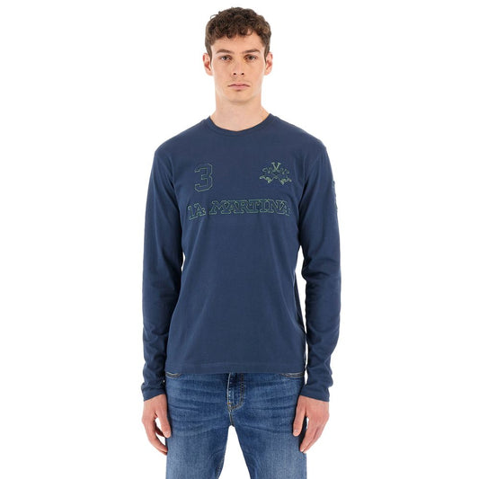 Camiseta de algodón azul La Martina