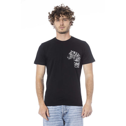 Camiseta de algodón negra para hombre Cavalli Class