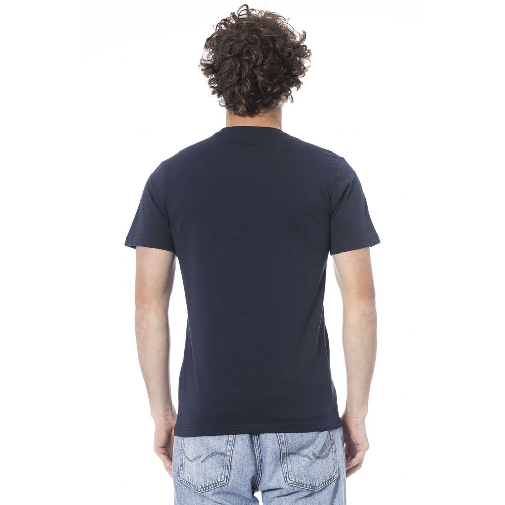 Camiseta de algodón azul para hombre Cavalli Class
