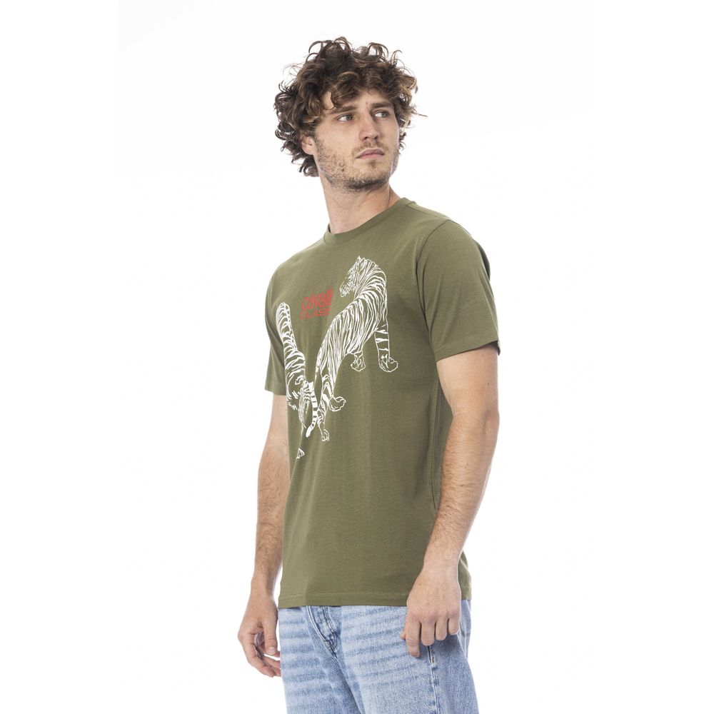 Camiseta de algodón verde Cavalli Class para hombre