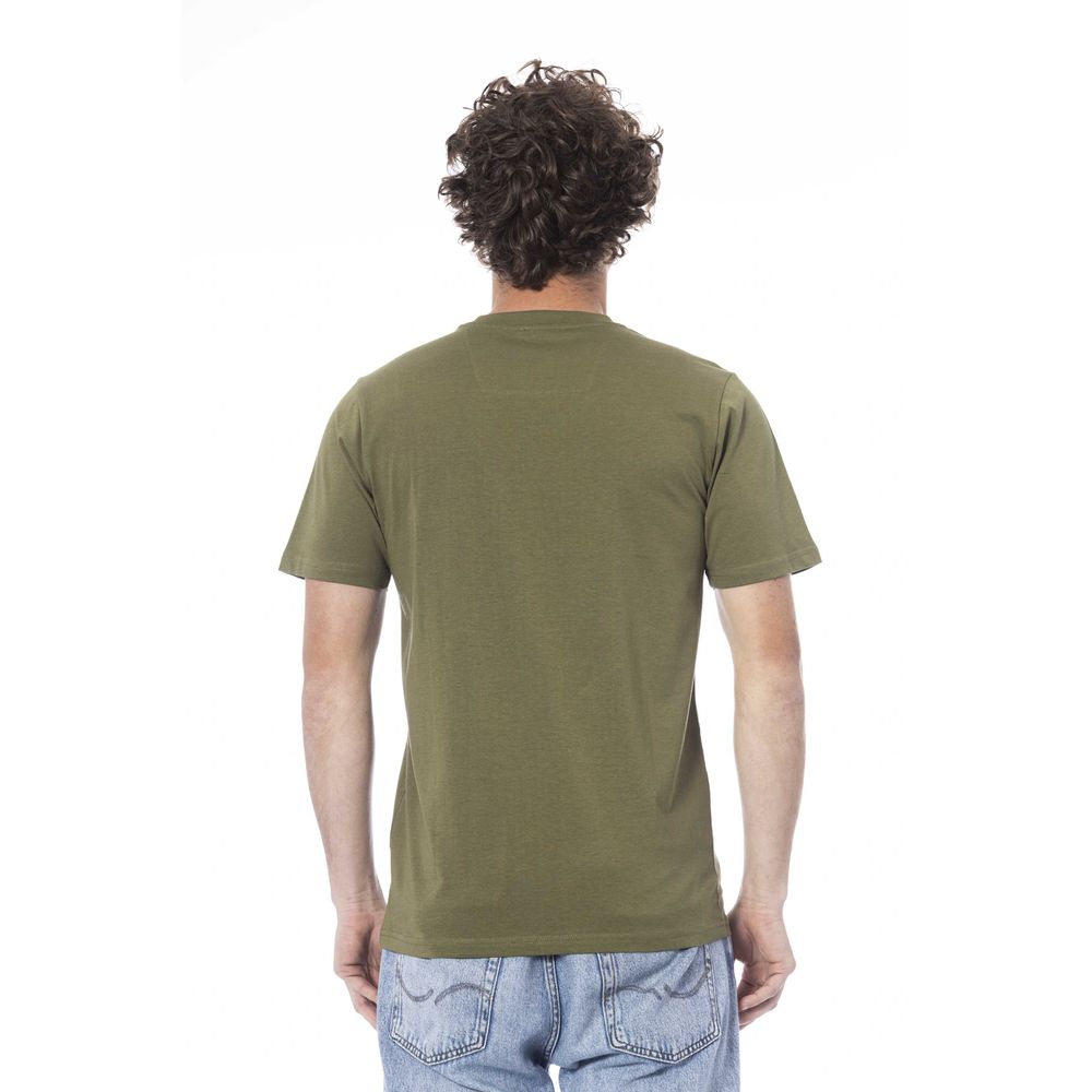 Camiseta de algodón verde Cavalli Class para hombre