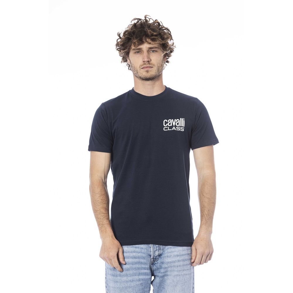 Camiseta de algodón azul para hombre Cavalli Class