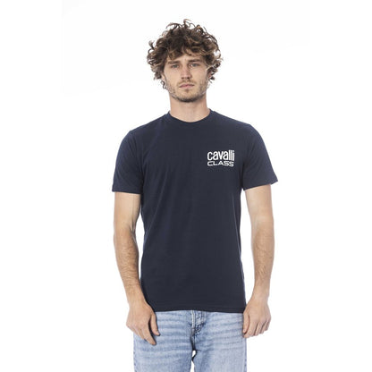 Camiseta de algodón azul para hombre Cavalli Class