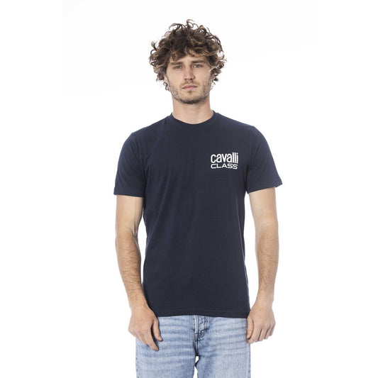 Camiseta de algodón azul para hombre Cavalli Class