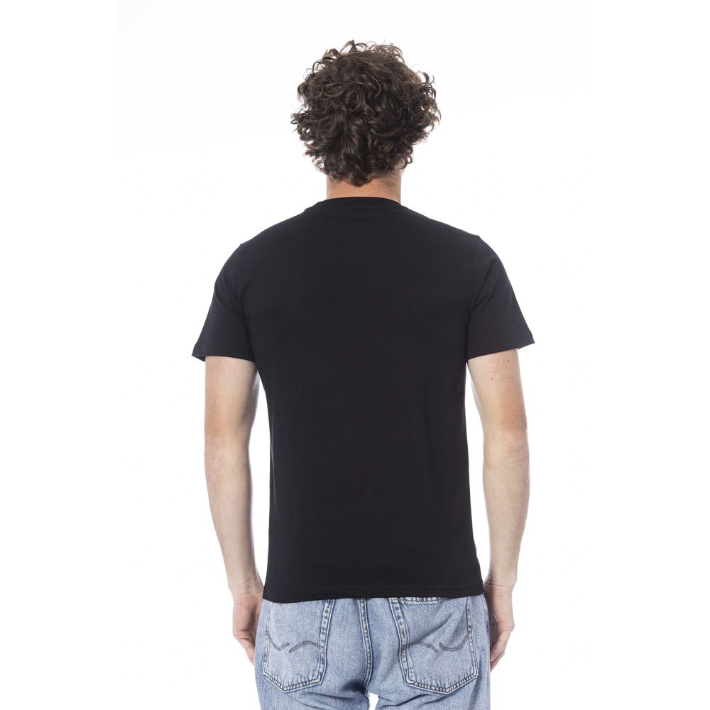 Camiseta de algodón negra para hombre Cavalli Class