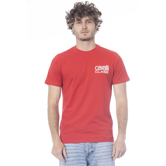 Camiseta de algodón para hombre color rojo Cavalli Class