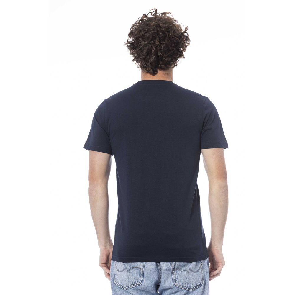 Camiseta de algodón azul para hombre Cavalli Class