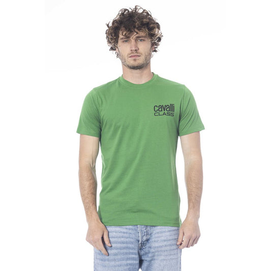 Camiseta de algodón verde Cavalli Class para hombre