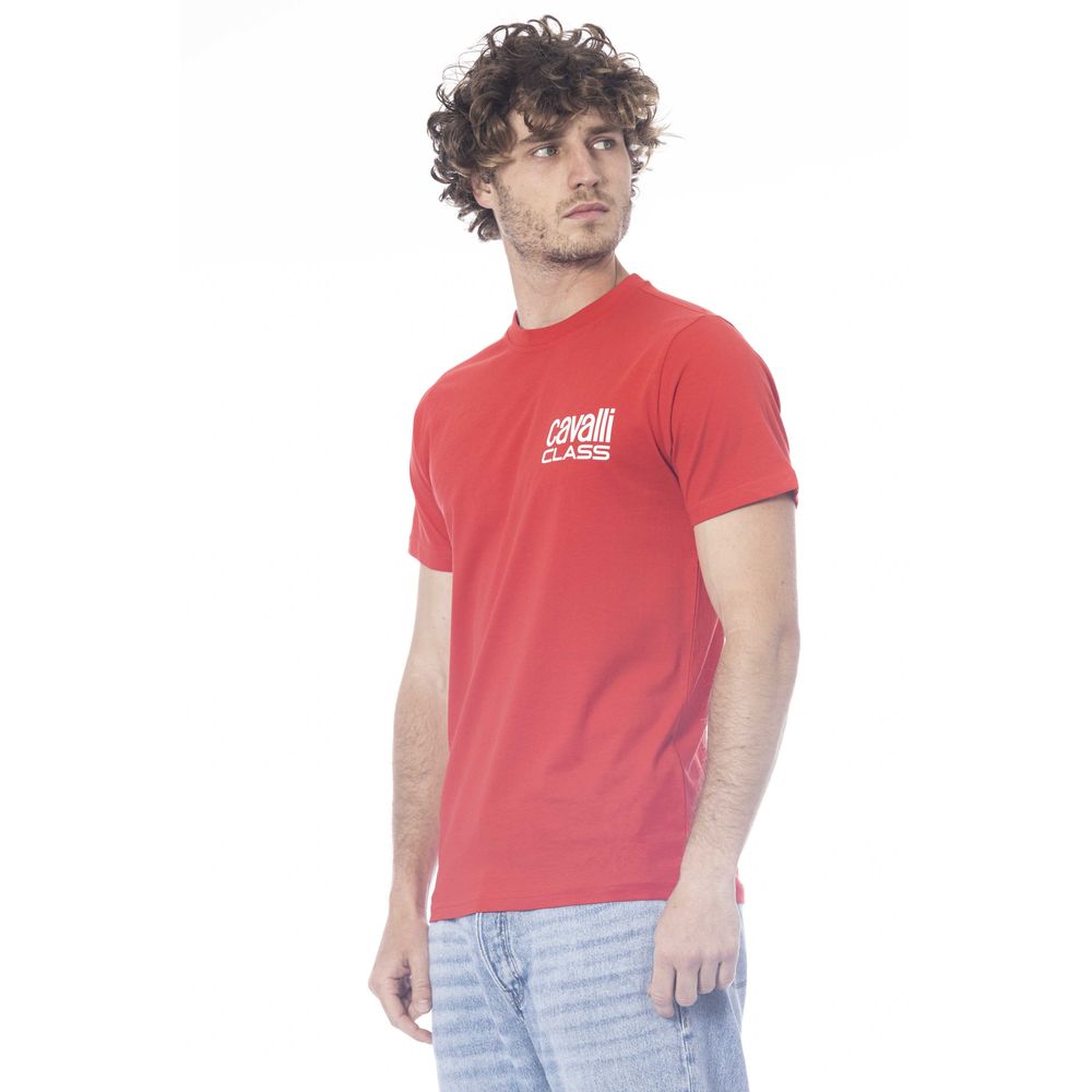 Camiseta de algodón para hombre color rojo Cavalli Class