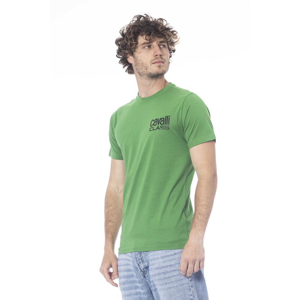Camiseta de algodón verde Cavalli Class para hombre