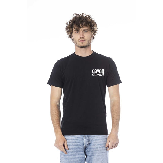 Camiseta de algodón negra para hombre Cavalli Class