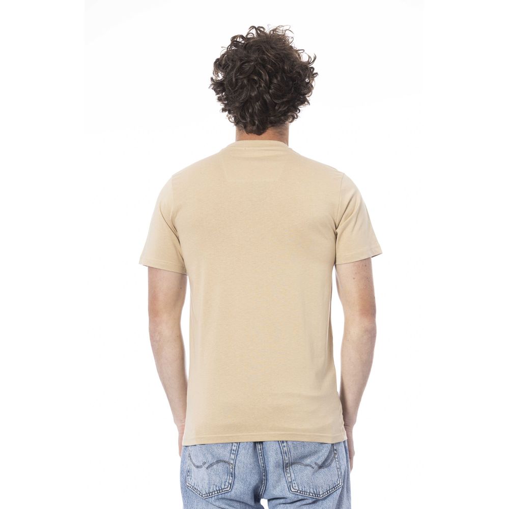 Camiseta de algodón beige para hombre Cavalli Class