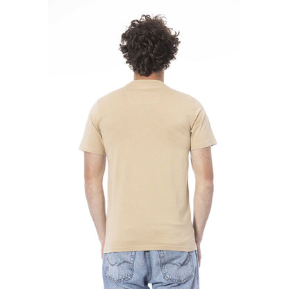 Camiseta de algodón beige para hombre Cavalli Class